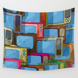 Tv set pattern Wall Tapestry
