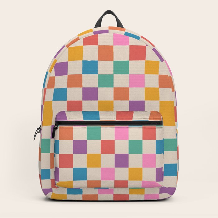 Rainbow checkered pattern Backpack by blue cat Society6