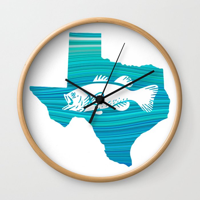 Texas Wave Fishing Wall Clock