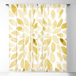 Watercolor brush strokes - yellow Blackout Curtain