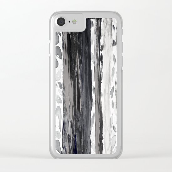 Rainbow Eucalyptus Graffiti artist tree from shedding bark South Pacific Black and White Night Clear iPhone Case