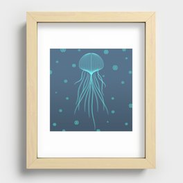 Jellyfish Blue Recessed Framed Print