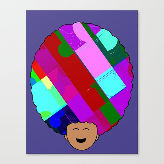 glitch afro Canvas Print