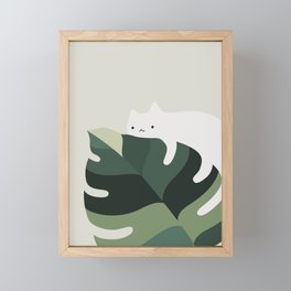 Cat and Plant 12A Framed Mini Art Print