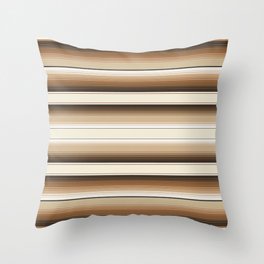 Brown and Navajo White Southwest Serape Stripes Throw Pillow