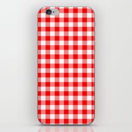 Purely Red - gingham iPhone Skin