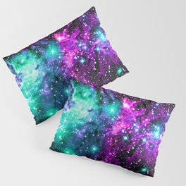 Fox Fur Nebula Teal Pink Purple Pillow Sham