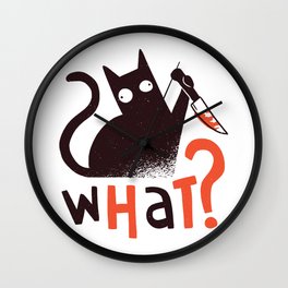 Murder Cat Funny  Wall Clock