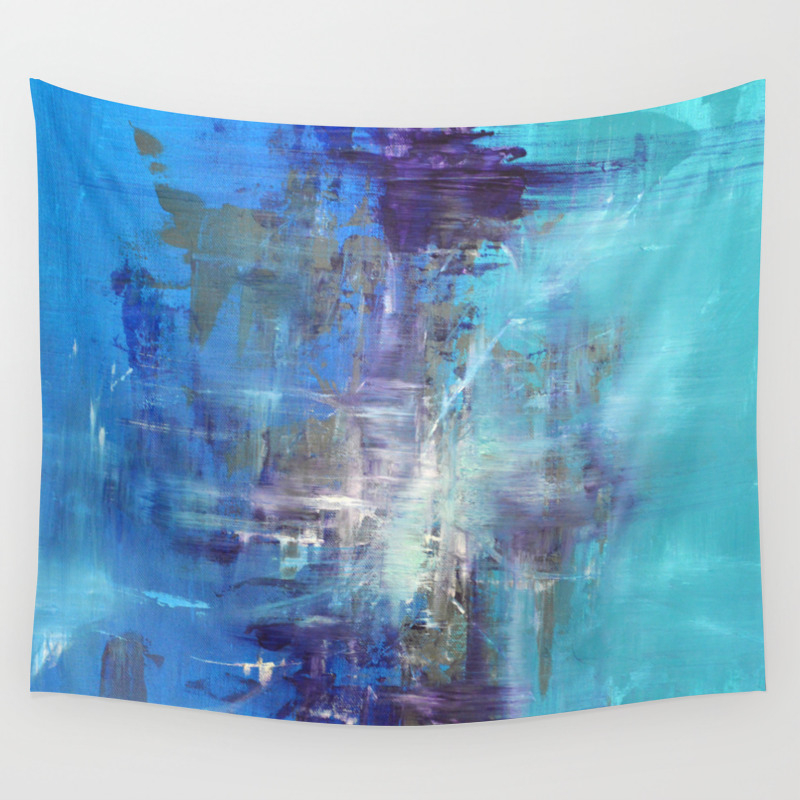Blue Abstract Nature Painting Deep Blue Sea Wall Tapestry By Cassondraeasthamart Society6