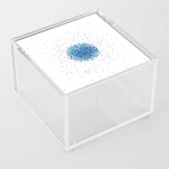 Attraction of blue green aquamarine dots points - Abstract minimal modern pointillism art Acrylic Box