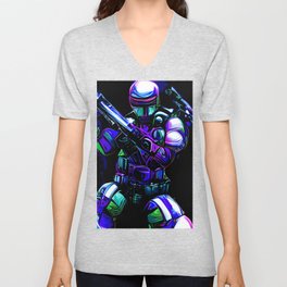 Cyberpunk Cyborg V Neck T Shirt