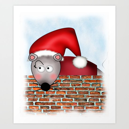 Christmas Mouse Art Print