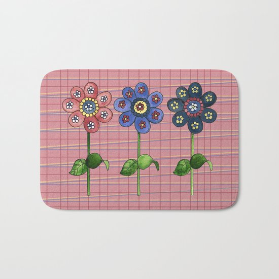 Flower Row II Bath Mat