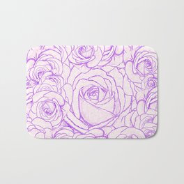 Purple Illustrative Looking Roses Bath Mat | Linedrawing, Linedrawings, Purpleroses, Purplerose, Graphicdesign, Purplefloral, Rosedrawing, Drawingroses, Purpleflowers, Roseblooms 