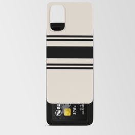 White and black retro 60s minimalistic stripes Android Card Case