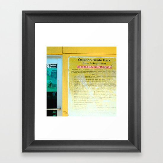 #HAZARDOUS SPORT - SKATE PARC ORLANDO, USA by Jay Hops Framed Art Print