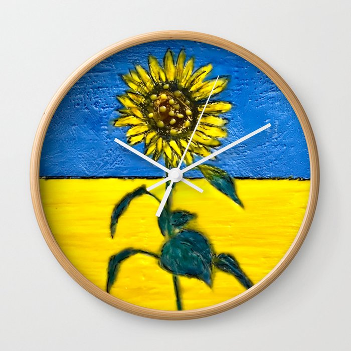 I Stand With Ukraine Wht Wall Clock