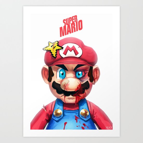 Beat Up Mario Art Print