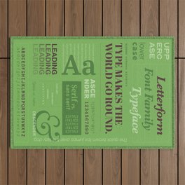 Typography Poster (Green) Outdoor Rug