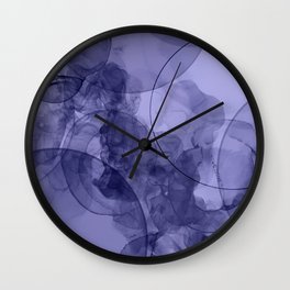 Very Peri Abstract Ink Art Wall Clock