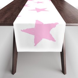Hand-Drawn Stars (Pink & White Pattern) Table Runner