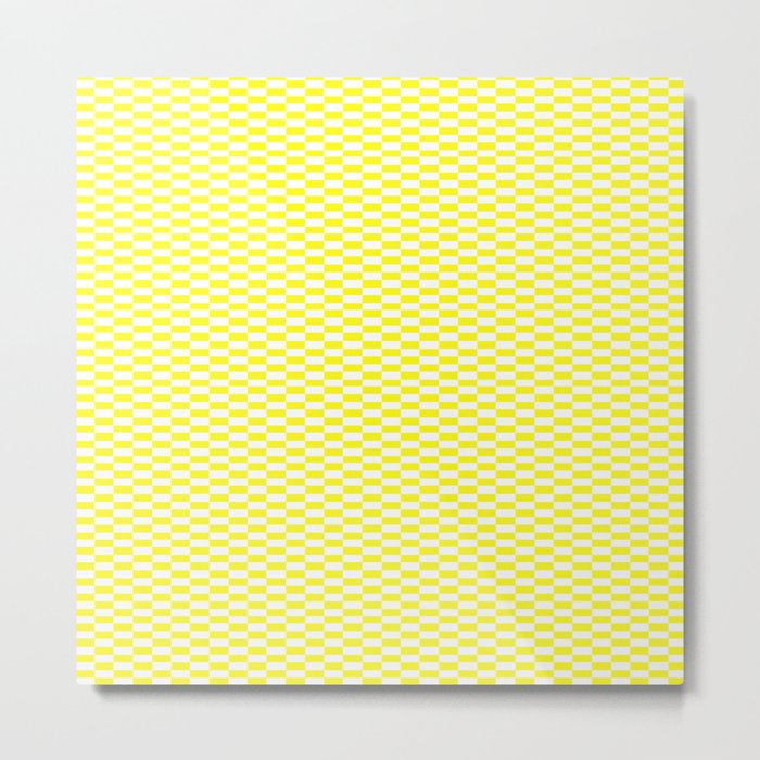 Retro Modern Japanese Tile Spring Yellow Metal Print