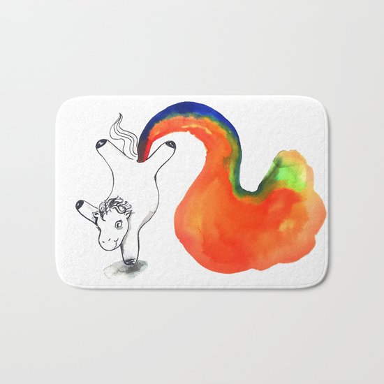 Rainbow Farting Unicorn College Dorm Decor Bath Mat