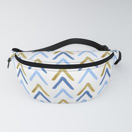 Hand Painted Arrows Pattern - Gold and Blue Palette Fanny Pack