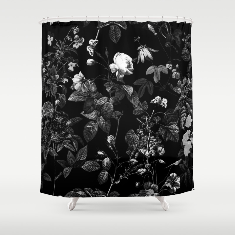 Dark Flower Shower Curtain By Burcukorkmazyurek Society6