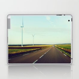 Wind turbines on the roadside | Wanderlust road trip | Car travel Laptop Skin