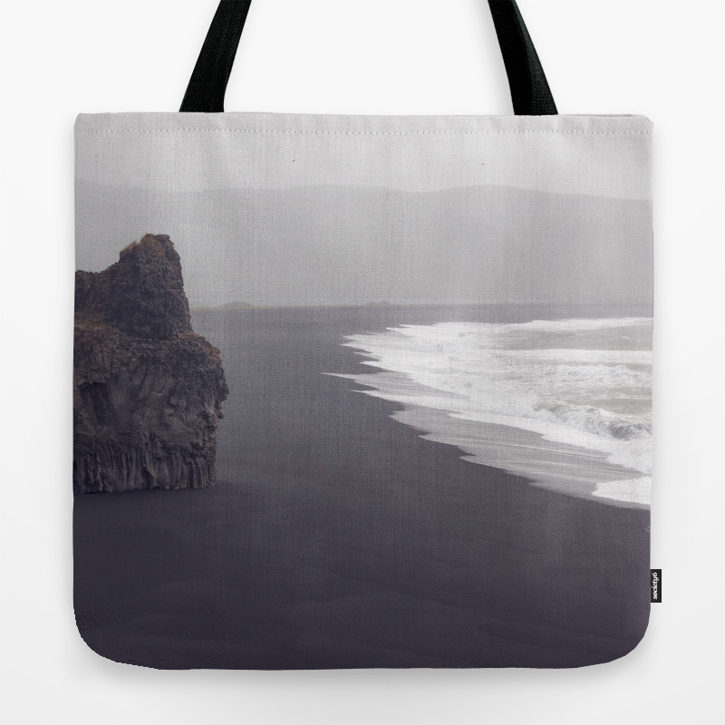 black and white beach tote