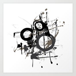Enso Groove by Kathy Morton Stanion Art Print | Digital, Paintsplatter, Modern, Ensos, Aen, Ink, Black, Splatt, Splatter, Black And White 