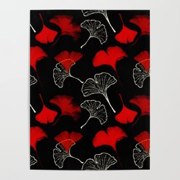 Ginkgo Leaves Pattern Poster