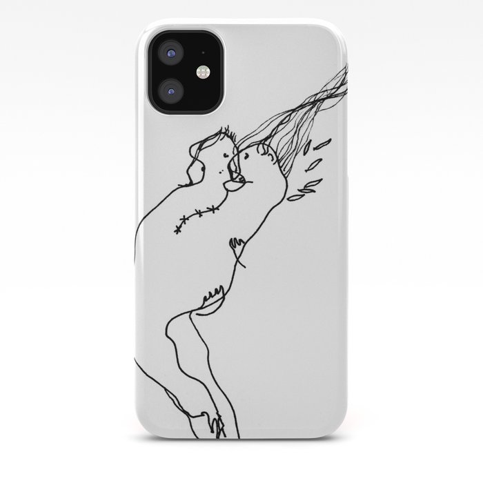 Needle and Thread - Black and White Drawing iPhone Case by Charmagne Coe