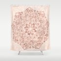 Mandala Seashell Rose Gold Coral Pink Wall Tapestry By