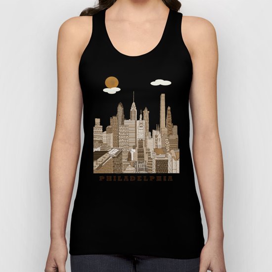 Philadelphia skyline vintage Unisex Tank Top