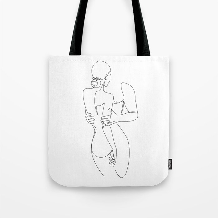 Couple Love Lines Tote Bag