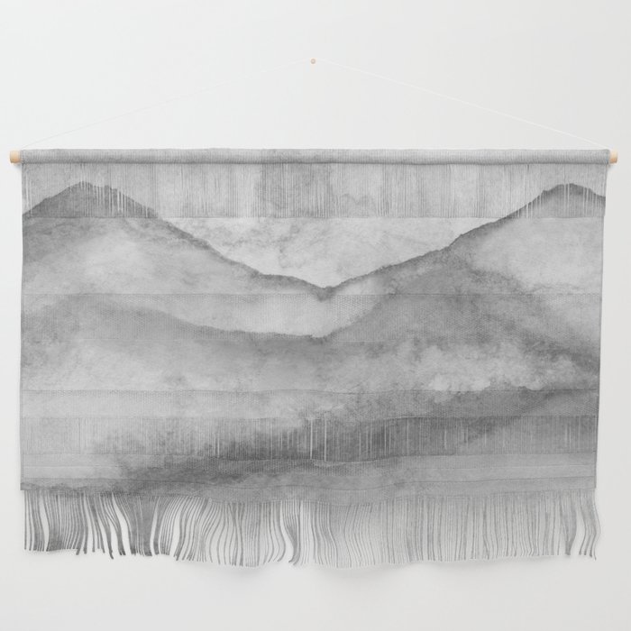 Soft Grey Mountain Range Wall Hanging