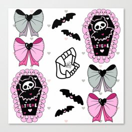 Cute Bite Me Bat Collage Canvas Print