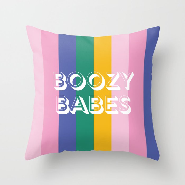 Boozy Babes Bachelorette Party Throw Pillow