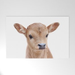 Baby Cow, Calf, Farm Animals, Art for Kids, Baby Animals Art Print By Synplus Welcome Mat