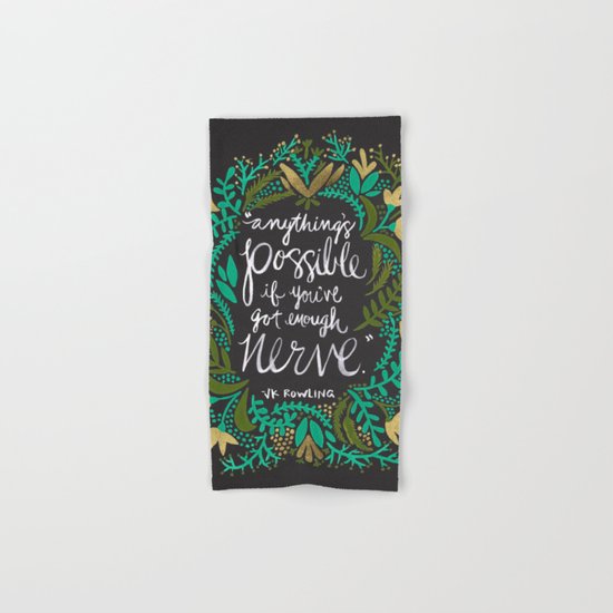 Anything's Possible on Charcoal Hand & Bath Towel