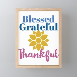 Blessed Grateful Thankful Framed Mini Art Print