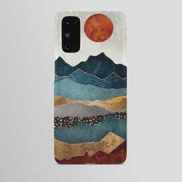 Amber Dusk Android Case | Graphicdesign, Grey, Red, Bronze, Landscape, Abstract, Curated, Mountains, Watercolor, Dream 