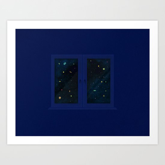 A Window View of Galaxies Art Print