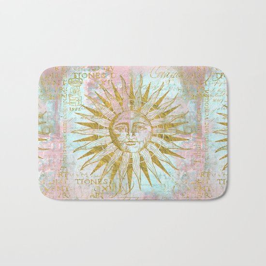 Golden Sun elegant vintage pattern Bath Mat