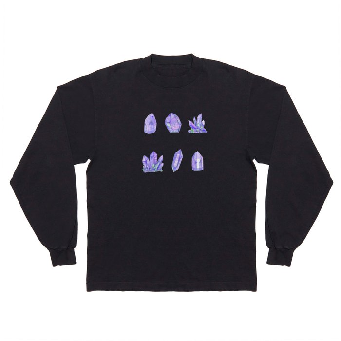 Crystals - Purple Agate Long Sleeve T Shirt
