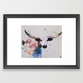 Texas painted longhorn Framed Art Print