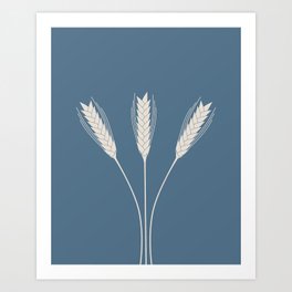Wheat Field (Misty Blue) Art Print