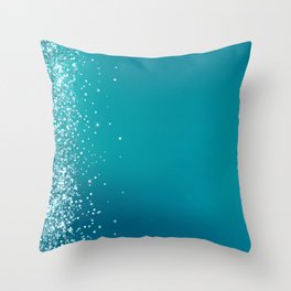 Bright Blue Glitter Pretty Chic Fancy Sparkling Throw Pillow